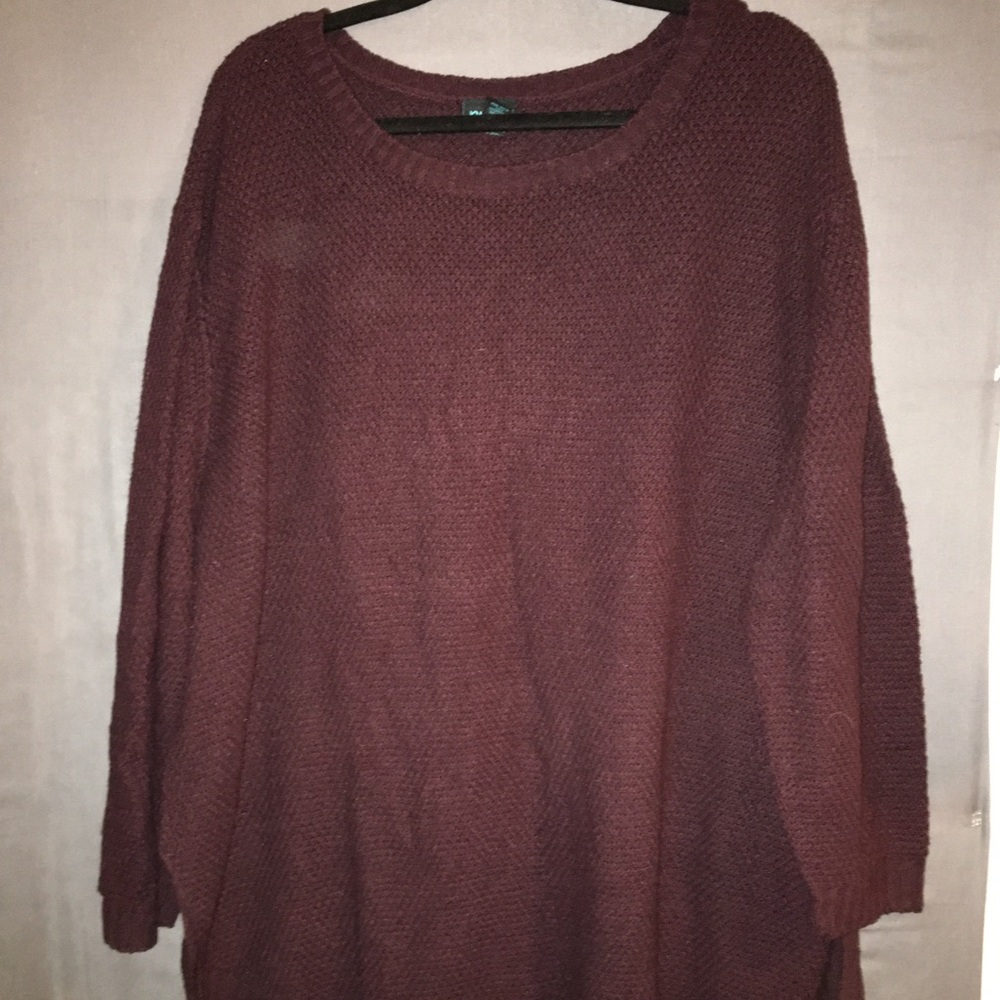 Rue 21+ Burgundy Sweater with side slits